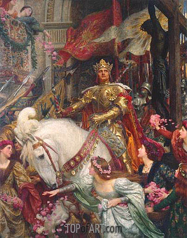 370x470 The Two Crowns Frank Dicksee Painting Reproduction 7339 Topofart - The Two Crowns Painting