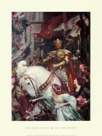 338x450 The Two Crowns Art Print By Frank Bernard Dicksee - The Two Crowns Painting