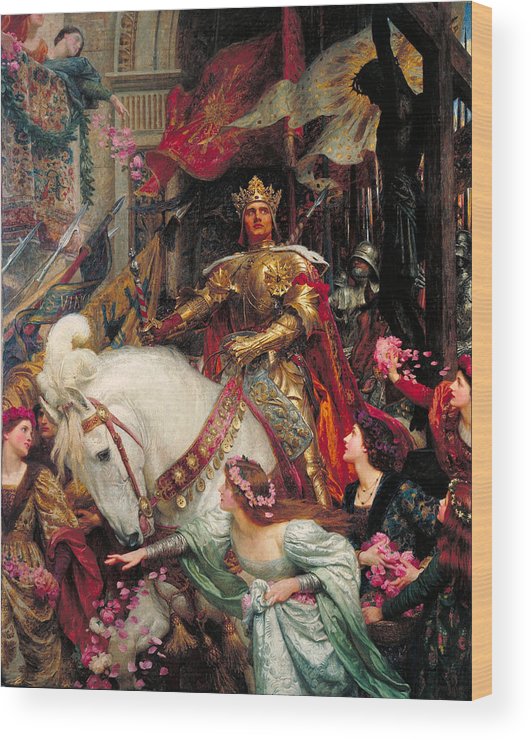 531x740 The Two Crowns Wood Print By Frank Dicksee - The Two Crowns Painting