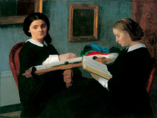 600x454 The Two Sisters Painting Henri Fantin Latour Oil Paintings - The Two Sisters Painting