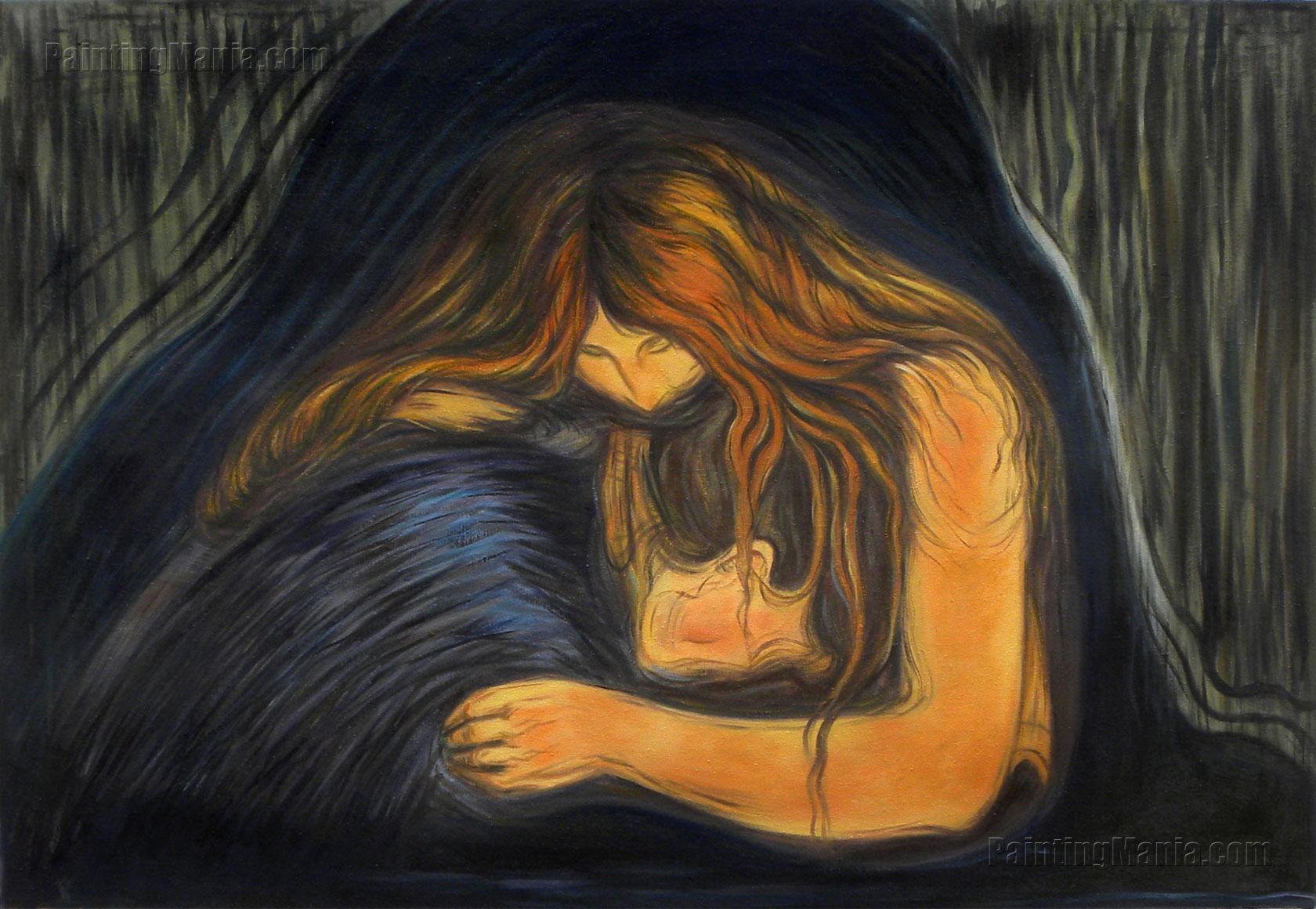 1680x1160 Vampire Edvard Munch High Quality Hand Painted Oil Painting - The Vampire Painting