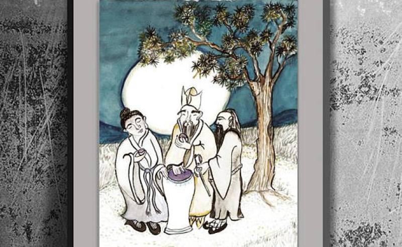 800x491 The Vinegar Tasters Buddha Confucius Lao Tzu Zen Painting - The Vinegar Tasters Painting
