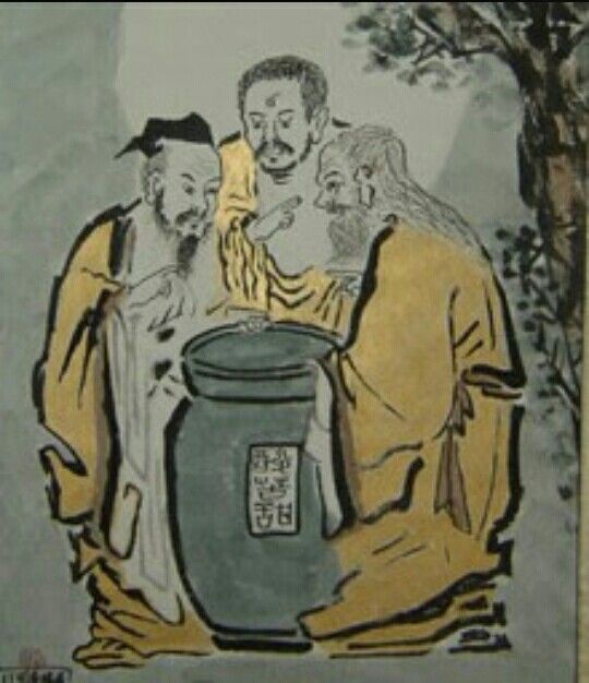 540x626 Vinegar Tasters Lao Tse, Buddha, Kung Fu Tse This Alegorical - The Vinegar Tasters Painting