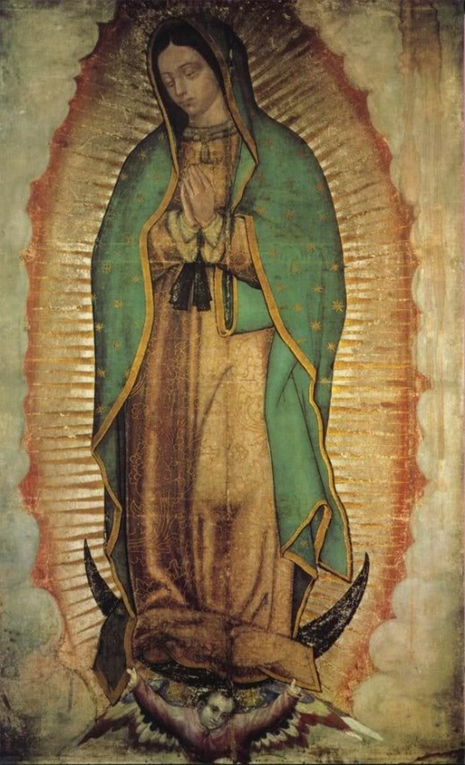 520x856 The Myth Of The Virgin De Guadalupe Owlcation - The Virgin Of Guadalupe Painting