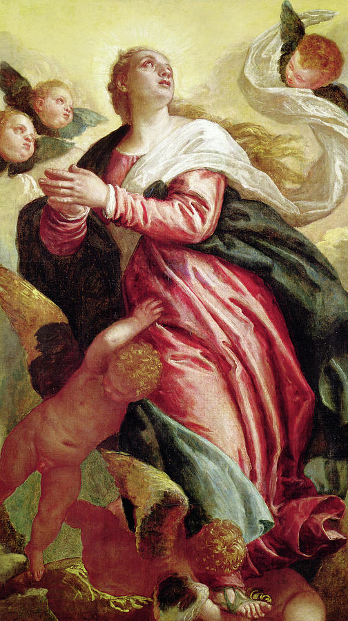504x900 Assumption Of The Virgin Painting By Veronese - The Virgin Painting