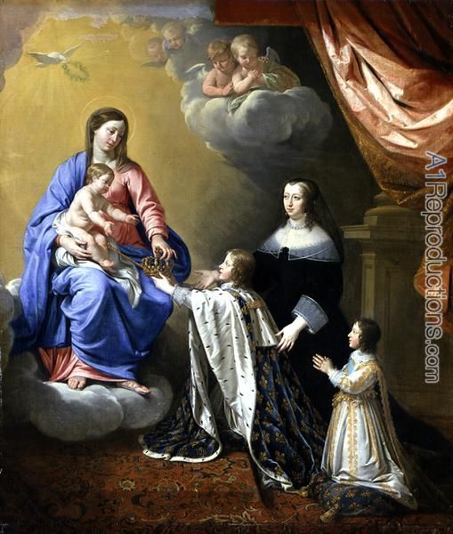 509x600 The Virgin Mary Gives The Crown And Sceptre To Louis Xiv, 1643 Oil - The Virgin Painting