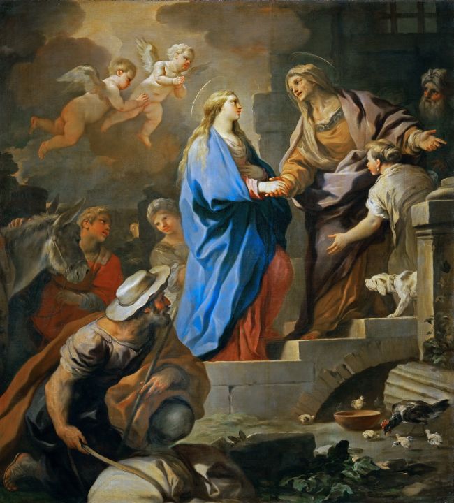 650x720 The Visitation Painting Luca Giordano Oil Paintings - The Visitation Painting
