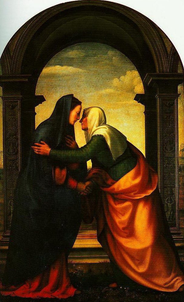 607x994 The Visitation Painting Mariotto Albertinelli Oil Paintings - The Visitation Painting