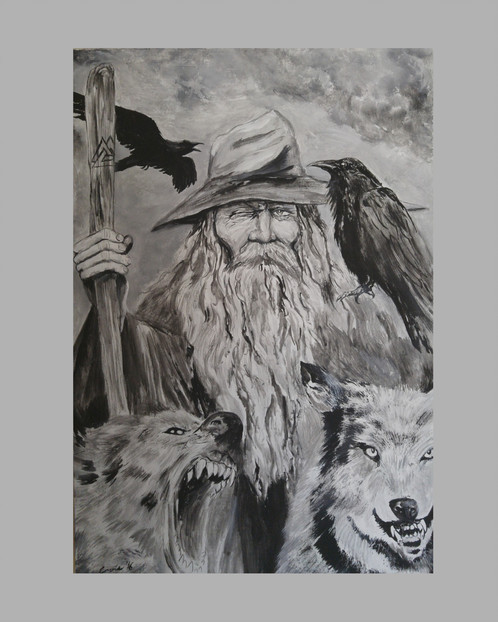 498x622 Odin The Wanderer 8x10 Print - The Wanderer Painting