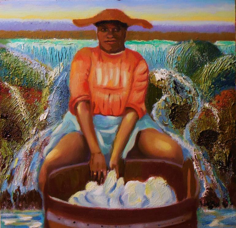 770x741 Saatchi Art The Washer Woman Painting By Errol Mckinson - The Washerwoman Painting