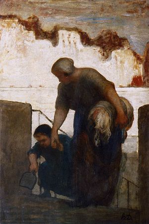 300x451 The Laundress (Daumier) - The Washerwoman Painting