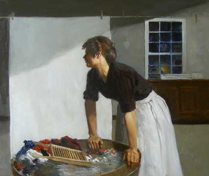 427x360 Alberti's Window Washer Women - The Washerwoman Painting