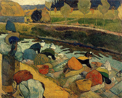 400x324 Washerwomen By Paul Gauguin - The Washerwoman Painting