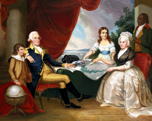 500x398 George Washington And His Family Art Print By Edward Savage - The Washington Family Painting