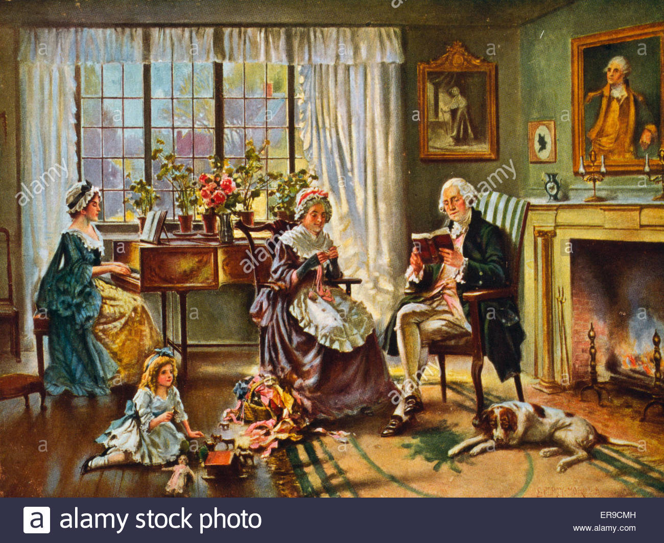 1300x1064 Portrait Washington Family George Washington Stock Photos - The Washington Family Painting