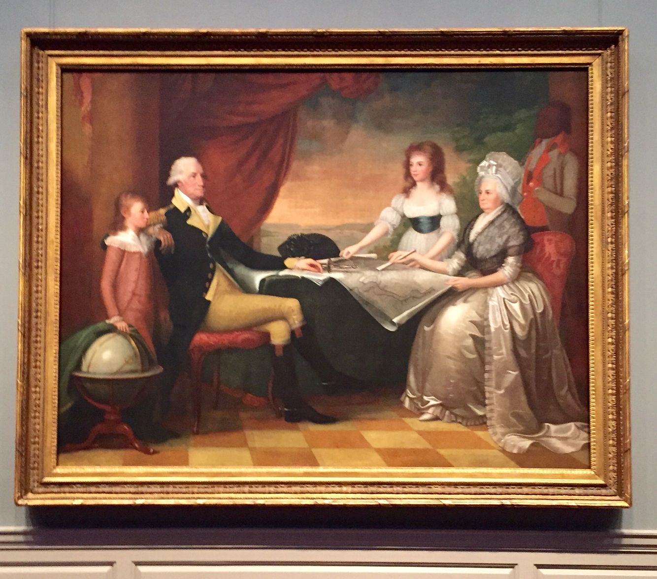 1334x1176 Portrait The Washington Family. I Guess The Artist Ran Out - The Washington Family Painting