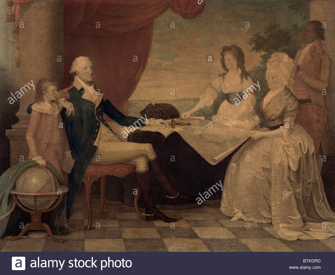 1300x1067 The George Washington Family. Washington, His Wife Martha - The Washington Family Painting