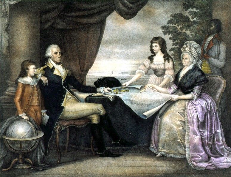 775x596 Throughout George Washington's Presidential Years, He Had - The Washington Family Painting