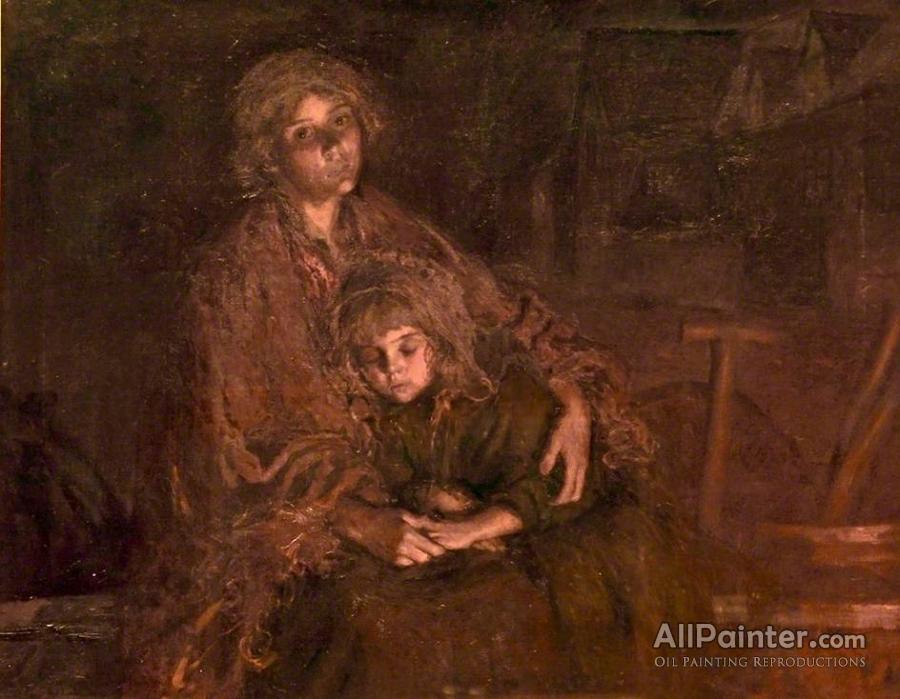 900x699 Thomas Edwin Mostyn By The Watchman's Fire Oil Painting - The Watchman Painting