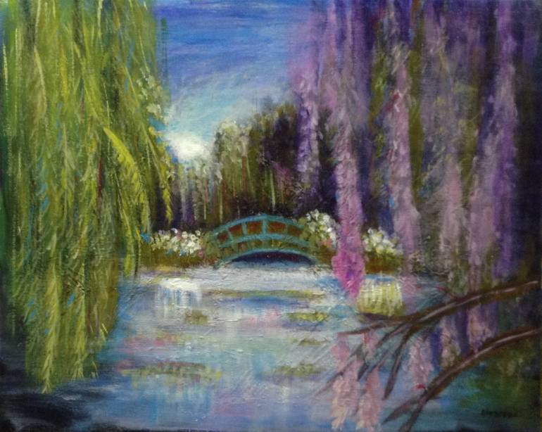 770x614 Saatchi Art Monet French Water Garden Painting By Abderrahim El - The Water Garden Painting