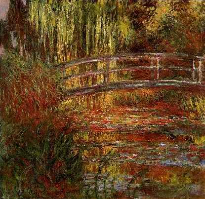 415x403 Water Garden And Bridge - The Water Garden Painting