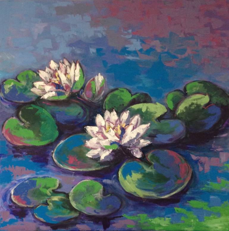 770x776 Saatchi Art Water Lilies Painting By Angela Osadczuk - The Water Lilies Painting