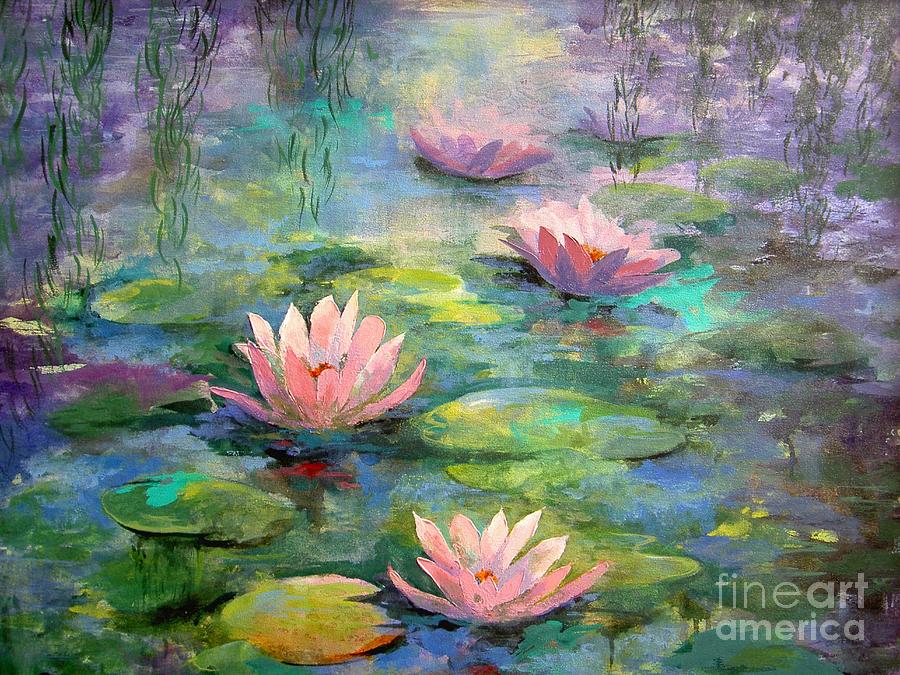 900x675 Waterlilies Painting By Madeleine Holzberg - The Water Lilies Painting