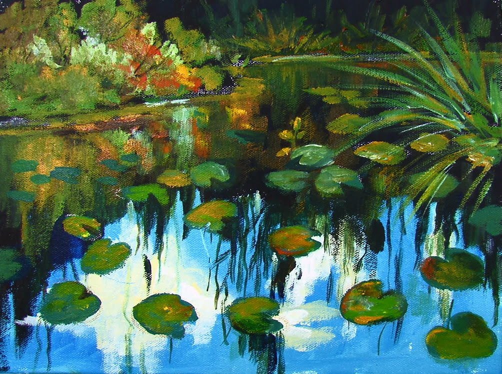 1004x748 How To Paint Monet Style Water Lilies In Acrylic Paint By Ginger - The Water Lilies Painting