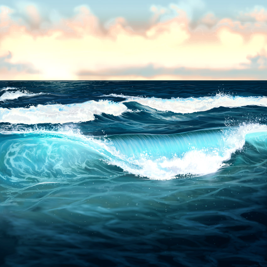 850x850 How To Paint Water, Waves, And The Ocean In Adobe Photoshop - The Wave Painting