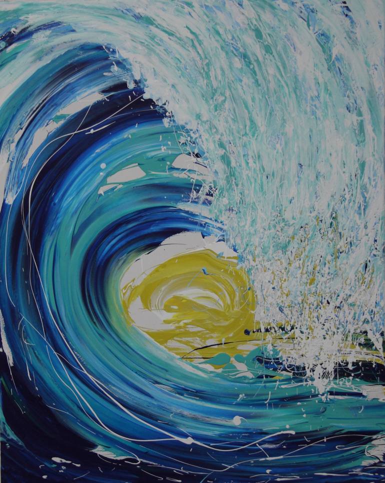 The Wave Painting at PaintingValley.com | Explore collection of The ...