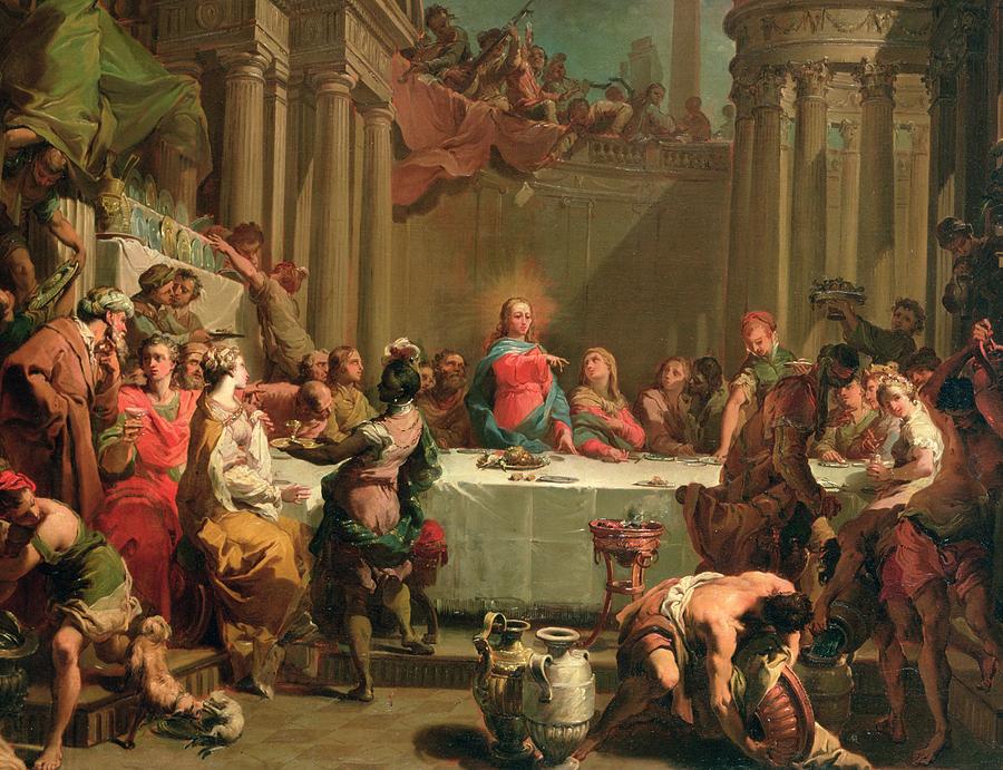 900x691 Marriage Feast At Cana Painting By Gaetano Gandolfi - The Wedding Feast At Cana Painting
