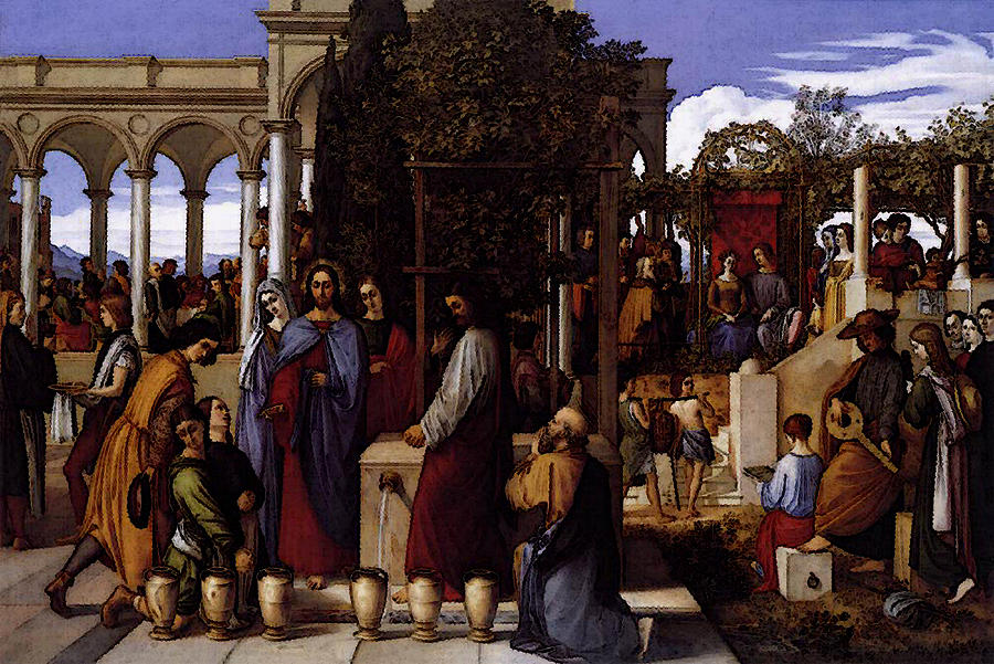 900x601 Schnorr Von Carolsfeld Julius The Wedding Feast At Cana Digital - The Wedding Feast Painting