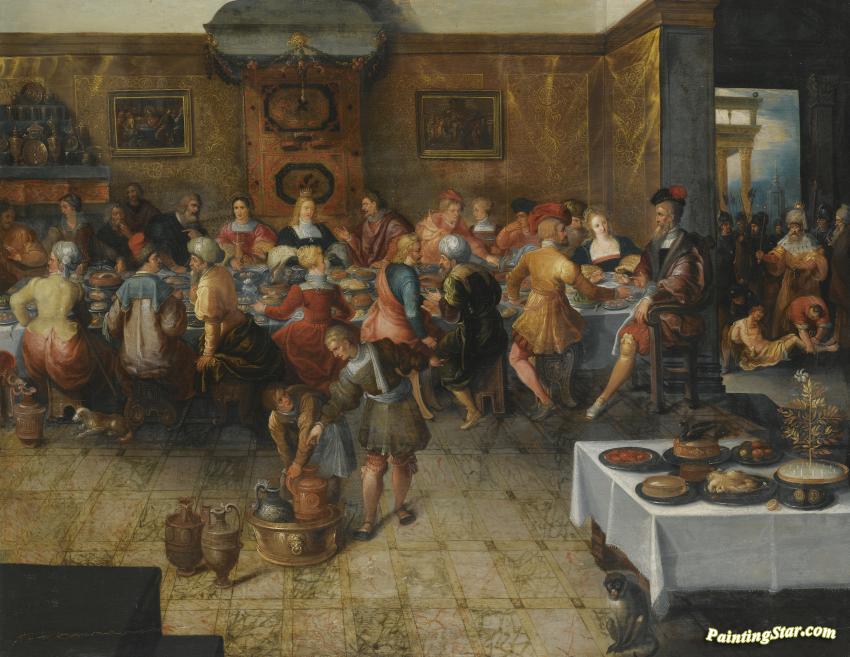 850x657 The Parable Of The Wedding Feast Artwork By Frans Francken Ii Oil - The Wedding Feast Painting