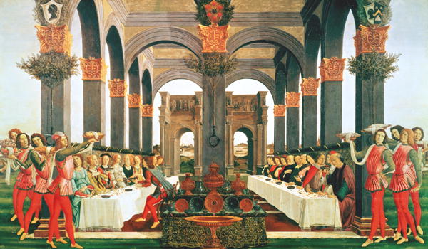 600x350 The Wedding Feast Painting Sandro Botticelli Oil Paintings - The Wedding Feast Painting