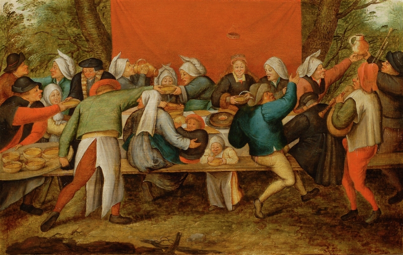 800x506 A Wedding Feast Painting Pieter Brueghel The Younger Oil Paintings - The Wedding Feast Painting