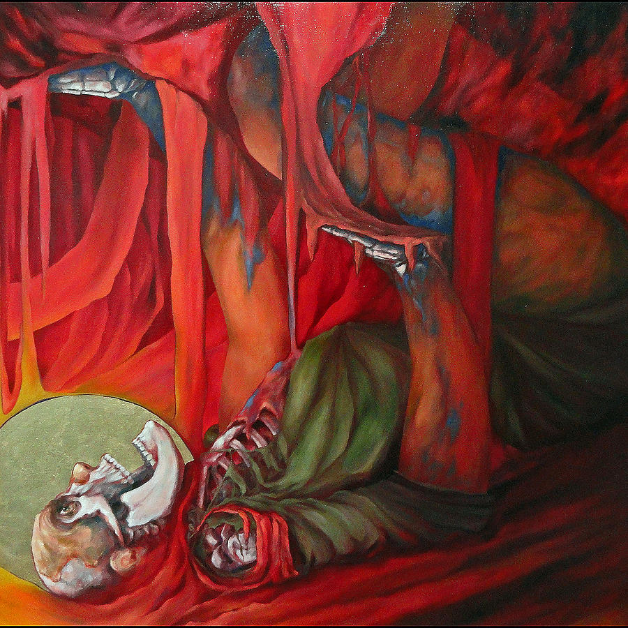 900x900 Jonah Inside The Whale Painting By Kevin Davidson - The Whale Painting