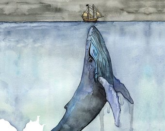 340x270 Painting Etsy - The Whale Painting