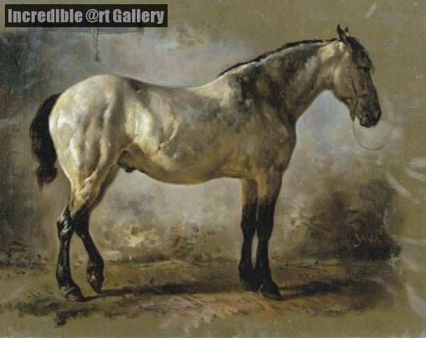 610x484 Yanko In The Stable A White Horse By Wouterus Verschuur Horse - The White Horse Painting