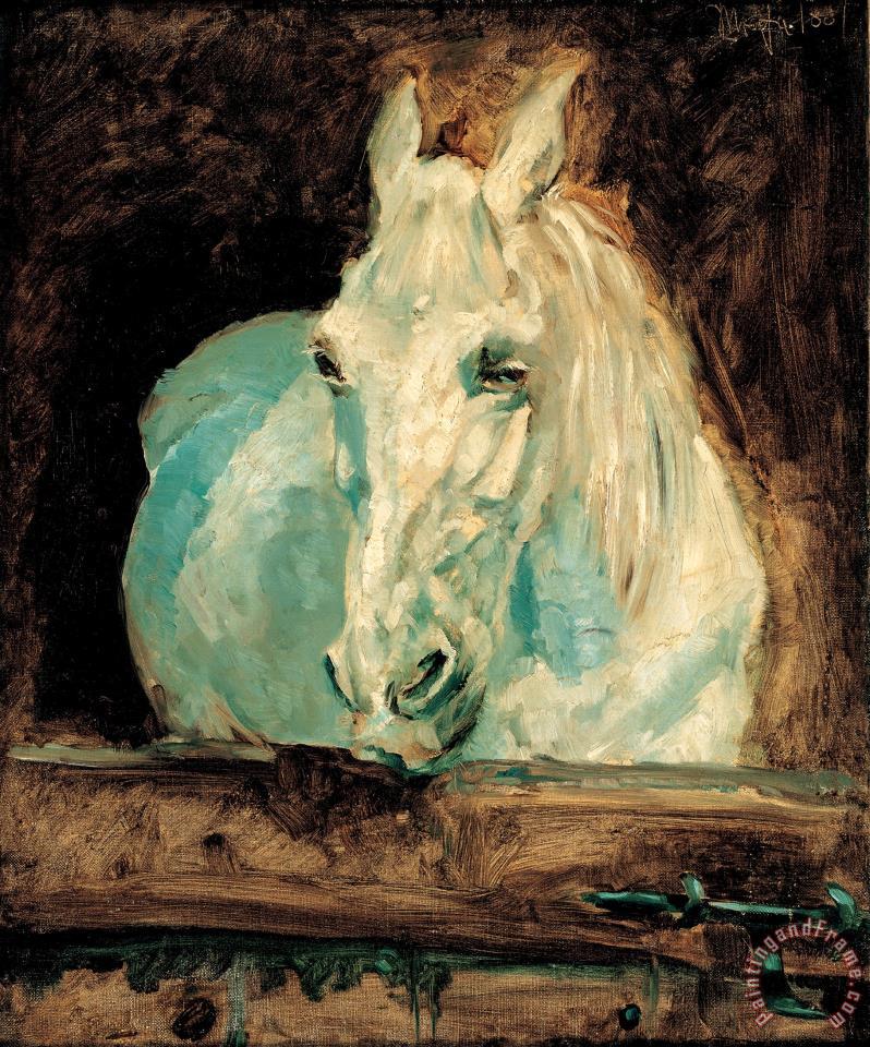 798x960 Henri De Toulouse Lautrec The White Horse Gazelle, 1881 Painting - The White Horse Painting