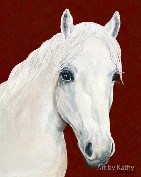 480x600 Horse Painting - The White Horse Painting