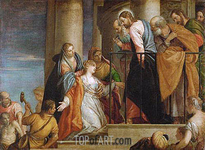 400x294 Raising Of The Widow's Son Of Nain Veronese Painting - The Widow Painting
