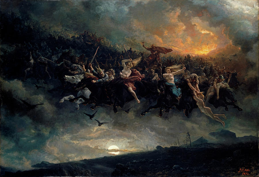 900x613 The Wild Hunt Of Odin Painting By Peter Nicolai Arbo - The Wild Hunt Painting
