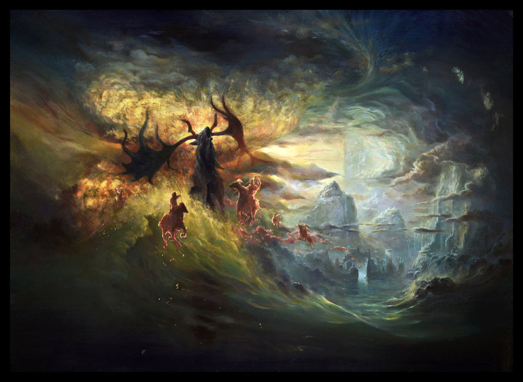 1046x764 The Wild Hunt By Yoann Lossel - The Wild Hunt Painting