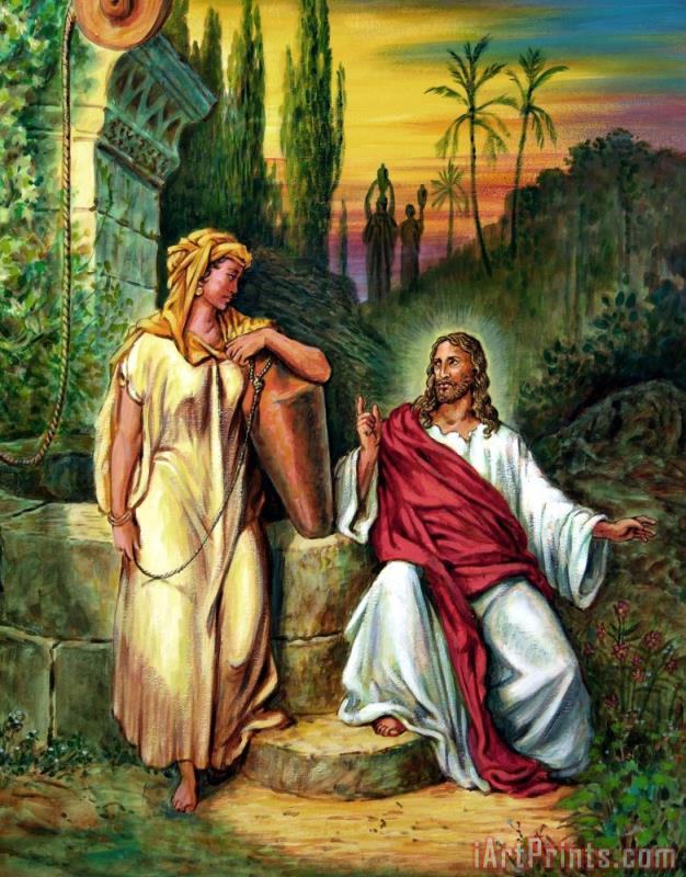 626x800 John Lautermilch Jesus And The Woman - The Woman At The Well Painting