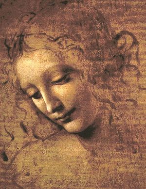 300x390 Head Of A Woman (Leonardo) - The Woman Painting