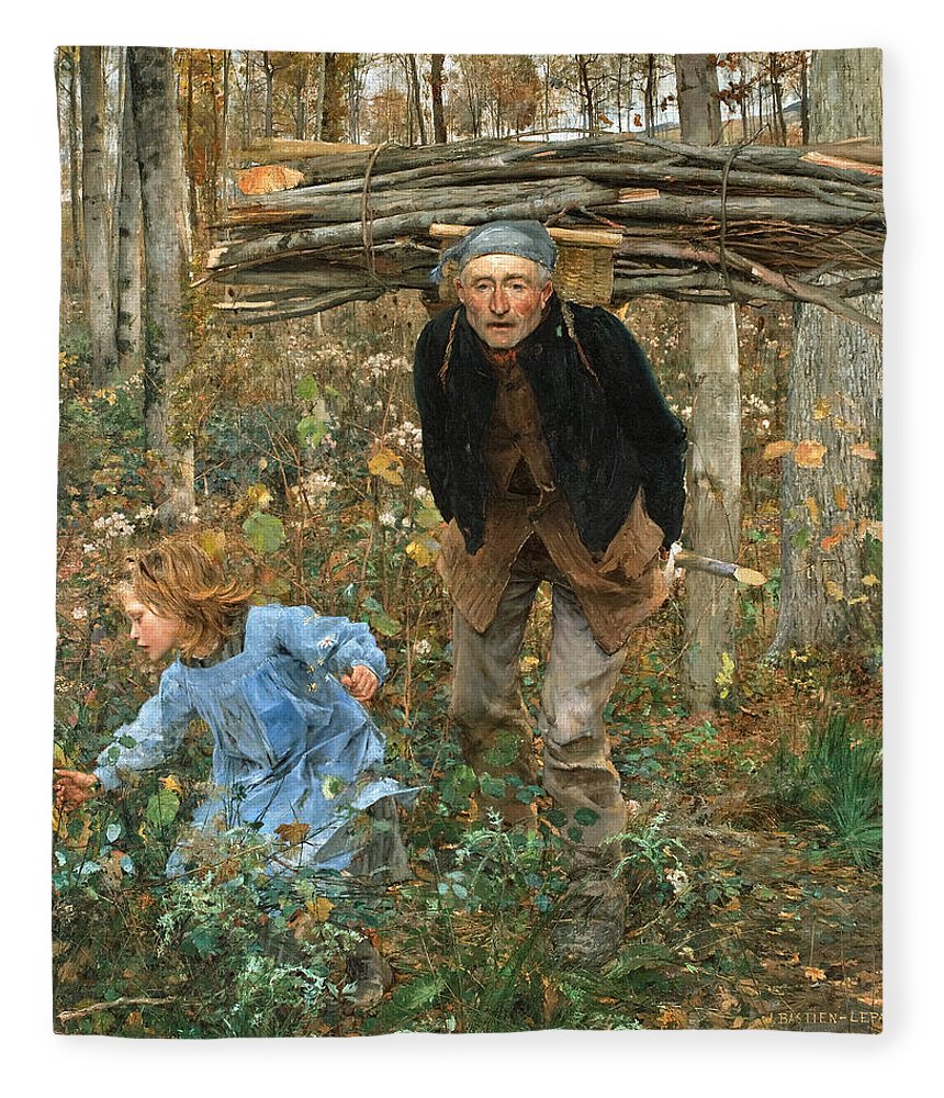 860x1000 The Wood Gatherer Fleece Blanket For Sale By Jules Bastien Lepage - The Wood Gatherer Painting
