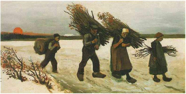 750x379 Wood Gatherers In The Snow By Vincent Van Gogh - The Wood Gatherer Painting