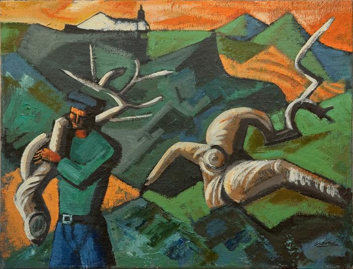 700x533 Johans Borman Fine Art Exhibition Work Aspects Of Abstraction - The Wood Gatherer Painting