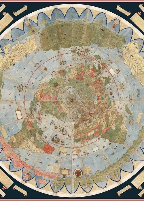 500x700 Antique Maps - The World Is Flat Painting