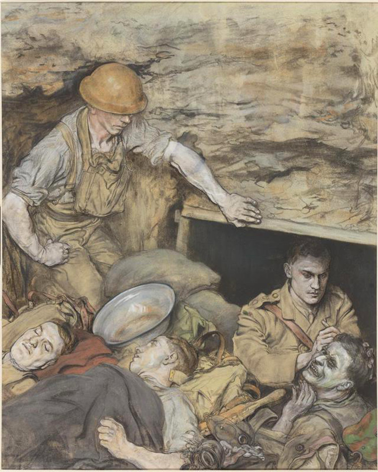 749x936 Operating On A Slightly Wounded Man In A Regimental Aid Post By - The Wounded Man Painting